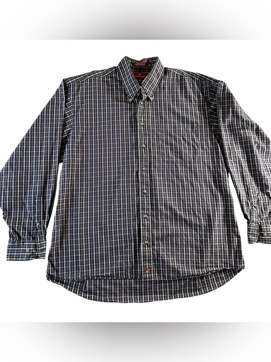 Nordstrom Other - Nordstrom Men's Navy and White Plaid Button-Down Shirt XLT
